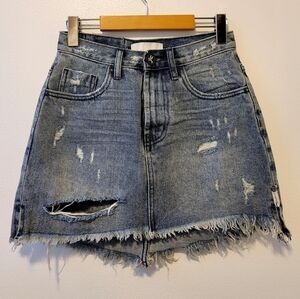 One teaspoon distressed denim skirt